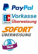 Bei NT3 knnen Sie per PayPal, Skrill, Sofortberweisung und Vorkasse bezahlen